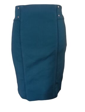 White House Black Market Teal Midi Pencil Skirt Size 00 NWOT